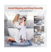 Slickblue 30x20 Inch Microfiber Bathroom Rug with Non Slip Quick Dry Backing