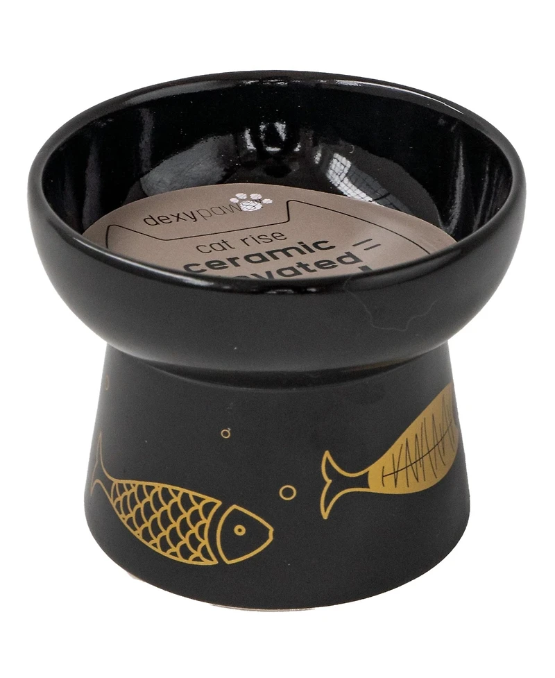 Dexypaws Elevated Cat Bowl Gold Fish