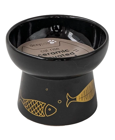 Dexypaws Elevated Cat Bowl Gold Fish