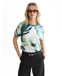 Scotch & Soda Women's Printed Cotton Short-Sleeve Crewneck T-Shirt