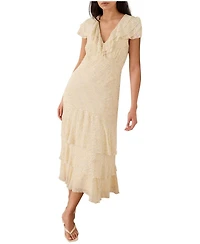 Mint Velvet Women's Ruffle Print Midi Dress