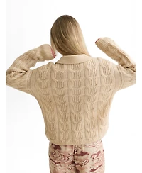 Scotch & Soda Women's Cable Stitch Boxy-Fit Pullover