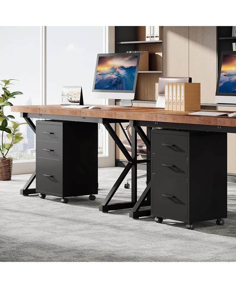 Tribesigns 3-Drawer Mobile File Cabinet with Casters