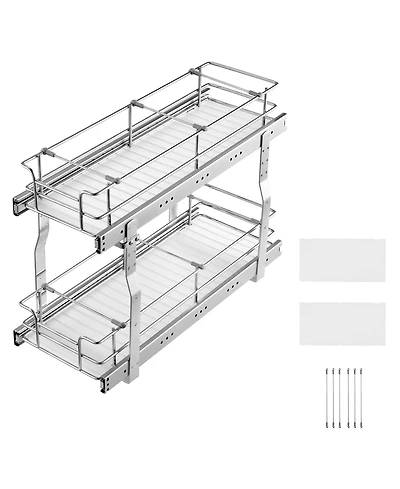 Sugift 8.5in Wx21in Dx15in H Pull Out Cabinet Organizer Steel Slide Out Drawer 10in Wx22in Dx18in