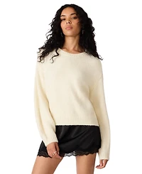 Steve Madden Women's Carmen Crewneck Fuzzy-Knit Sweater