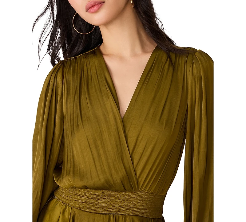 Steve Madden Women's Bei Smocked-Waist Tiered High-Low Dress