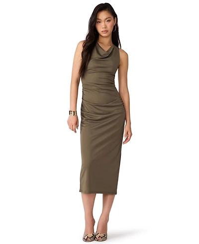 Steve Madden Women's Issabelle Ruched Body-Con Cowl-Neck Dress