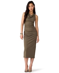 Steve Madden Women's Issabelle Ruched Body-Con Cowl-Neck Dress