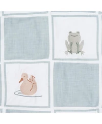 Lambs and Ivy Froggy and Friends Embroidered 3-Piece Baby Crib Bedding Set