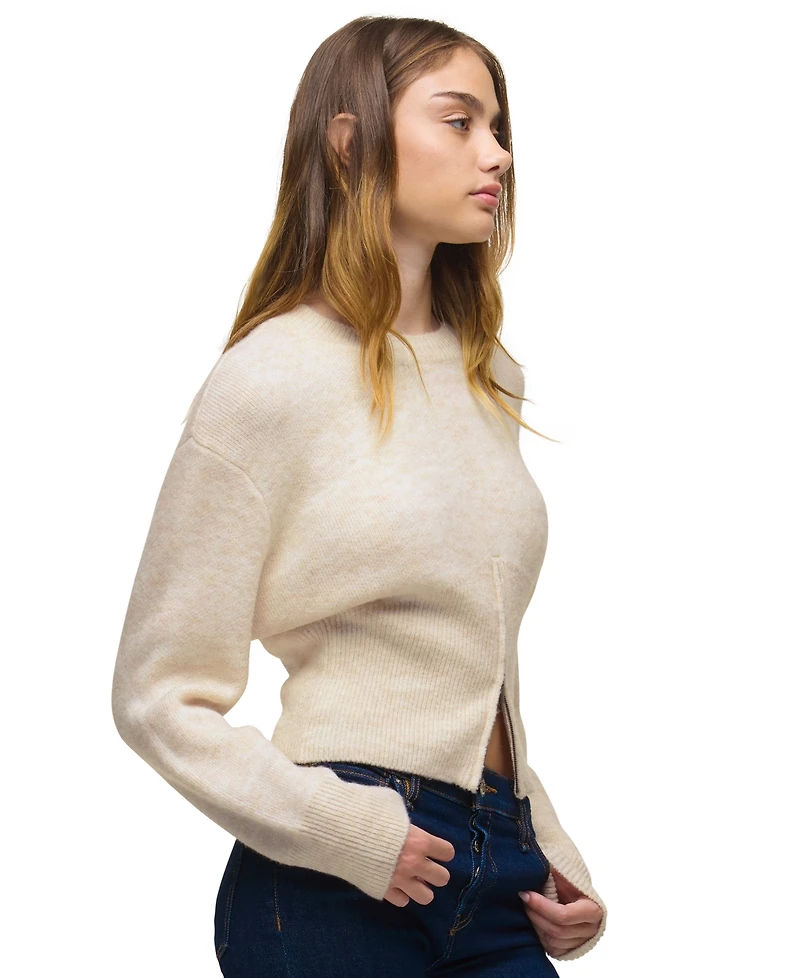Hudson Jeans Women's Lizbeth Front-Zip Cropped Sweater