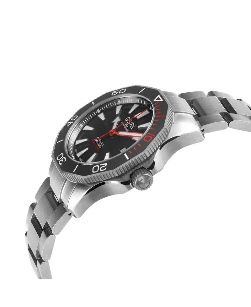Gevril Men's Swiss Made Pier 90 Swiss Automatic Silver Stainless Steel Bracelet Watch