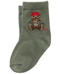 Polo Ralph Lauren Baby Boys' Outdoor Bear Plaid Crew Socks, 3-Pack