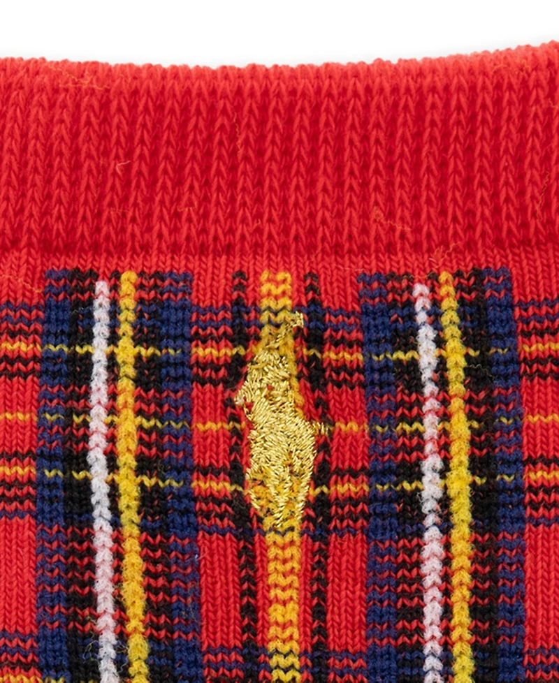 Polo Ralph Lauren Baby Boys' Festive Dog Plaid Crew Socks, 3-Pack