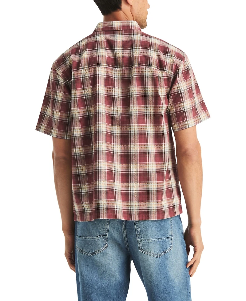 Nautica Men's Cotton Plaid Short-Sleeve Shirt