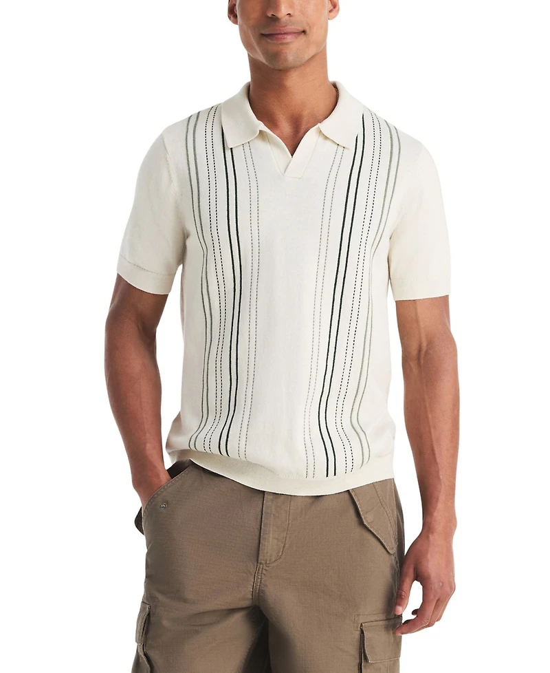 Nautica Men's Performance Jacquard Classic-Fit Polo Sweater
