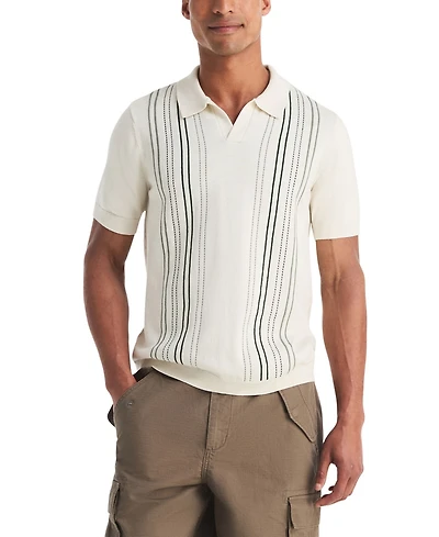 Nautica Men's Performance Jacquard Classic-Fit Polo Sweater