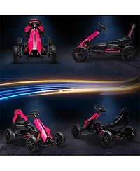 Yobtop 12V Electric Go Kart with Rechargeable Forward/Backward Drive Ride-On Toy, 66 lb Capacity, Ages 3-8