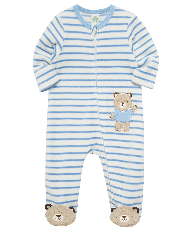 Little Me Baby Boys' Fuzzy Bear Footie Coverall