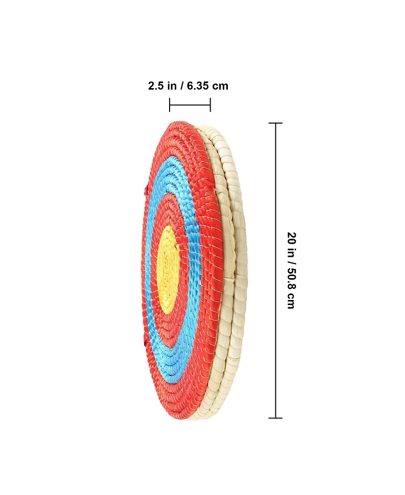 Sevorley Traditional Straw Archery Target, 20-Inch 3-Layer Round Target with Carry Rope