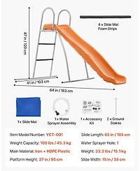 Sevorley Kids Water Slide with Adjustable Sprinkler and Ground Tarp for Backyard