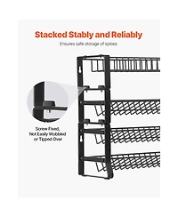 Sugift 4-Tier Stackable Detachable Spice Rack Organizer for Cabinet Countertop Pantry