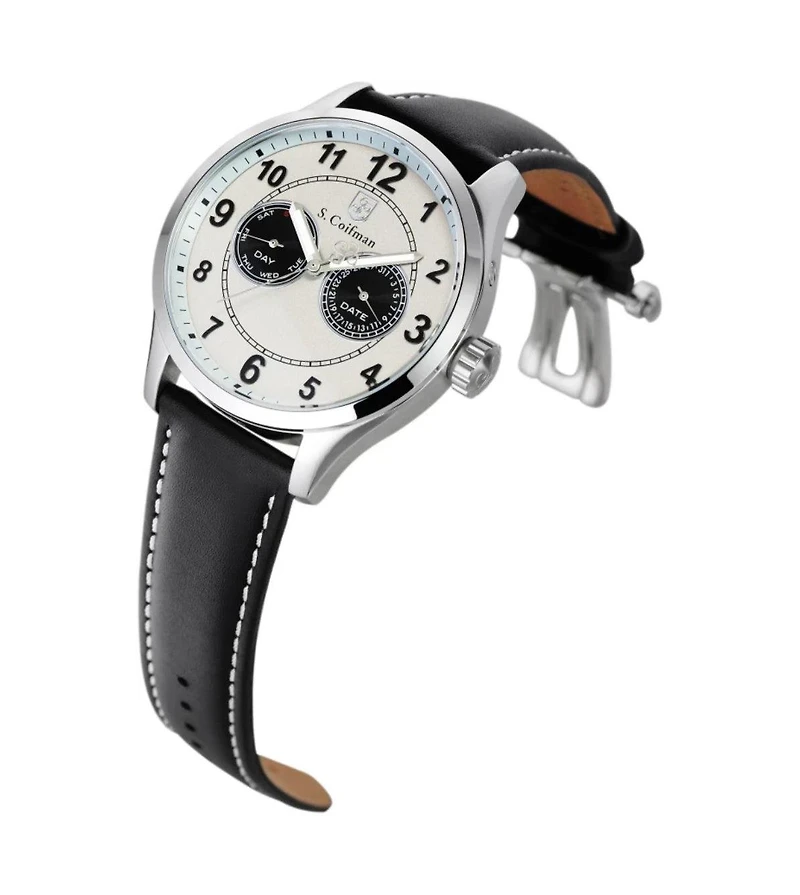 Invicta S.Coifman Men's Heritage Chronograph Dial Leather Strap Watch