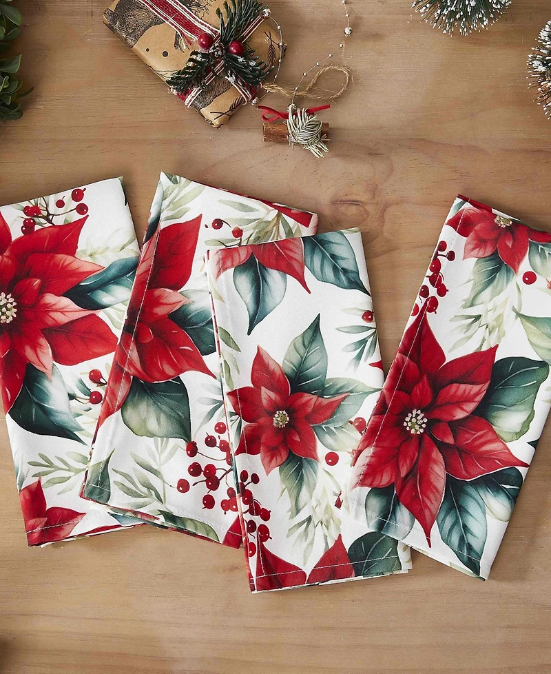 Avanti Poinsettia Classic Napkins, Set of 4
