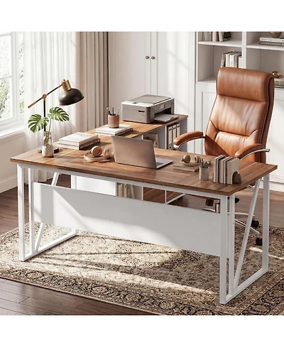 Tribesigns 63" L-Shaped Desk with Mobile File Cabinet