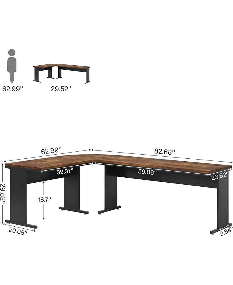 Tribesigns 83" L-Shaped Executive