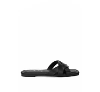 London Rag Women's Dickery Knotted Straps Detail Slip Ons