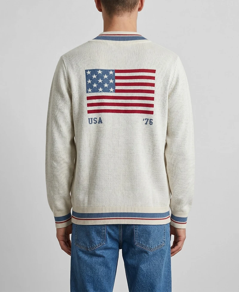 Men's and Women's Uscape Apparel Natural Alabama Crimson Tide Americana Striped Full-Button Cardigan