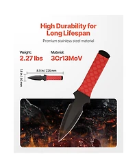 Sevorley Throwing Knives Set, 6-Pack 8.9 inch Stainless Steel Knives with Nylon Sheath