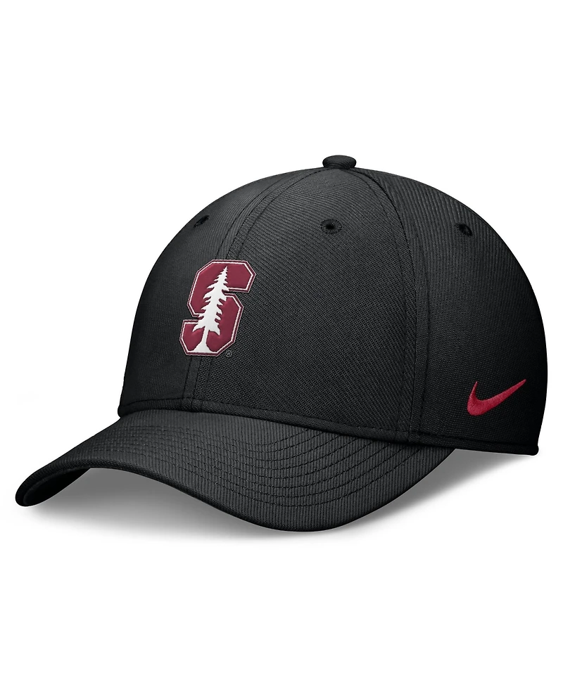Nike Men's Black Stanford Cardinal Rise SwooshFlex Dri-fit Hat