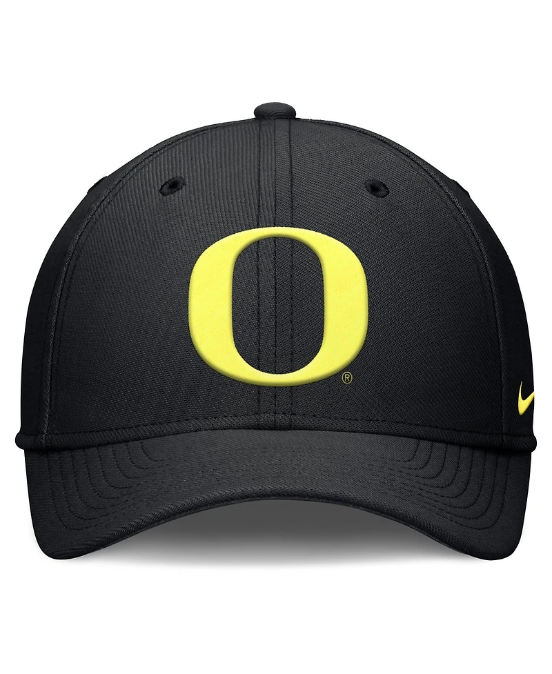 Men's Nike Black Oregon Ducks Rise SwooshFlex Dri-fit Hat
