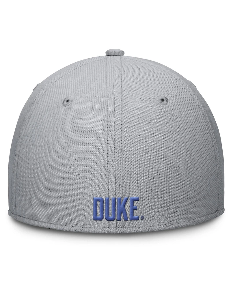 Men's Nike Gray Duke Blue Devils Rise SwooshFlex Dri-fit Hat