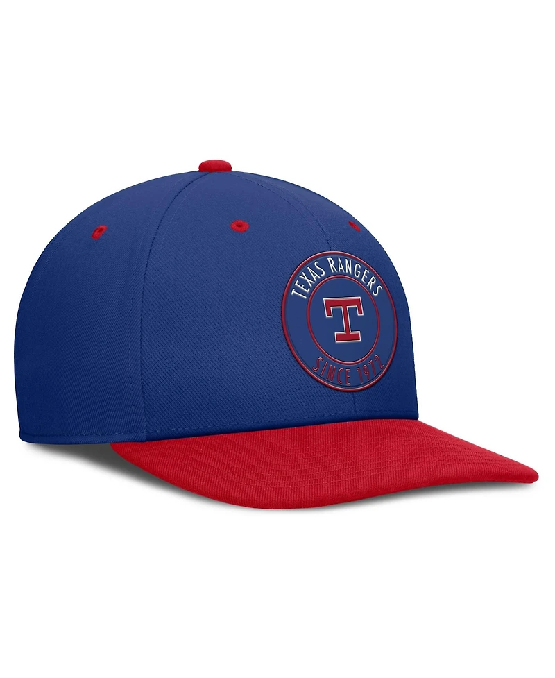 Nike Men's Royal/Red Texas Rangers Cooperstown Collection Pro Dri-fit Snapback Hat