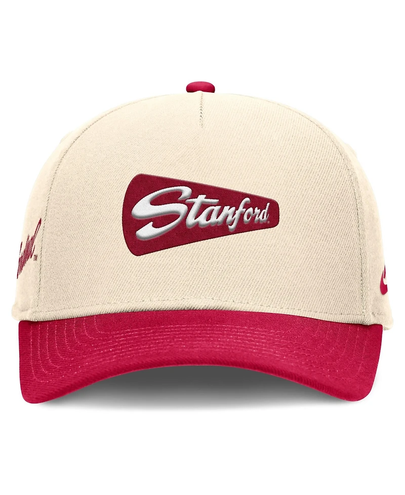 Nike Men's Natural/Cardinal Stanford Cardinal Academic Rise Dri-fit Adjustable Hat