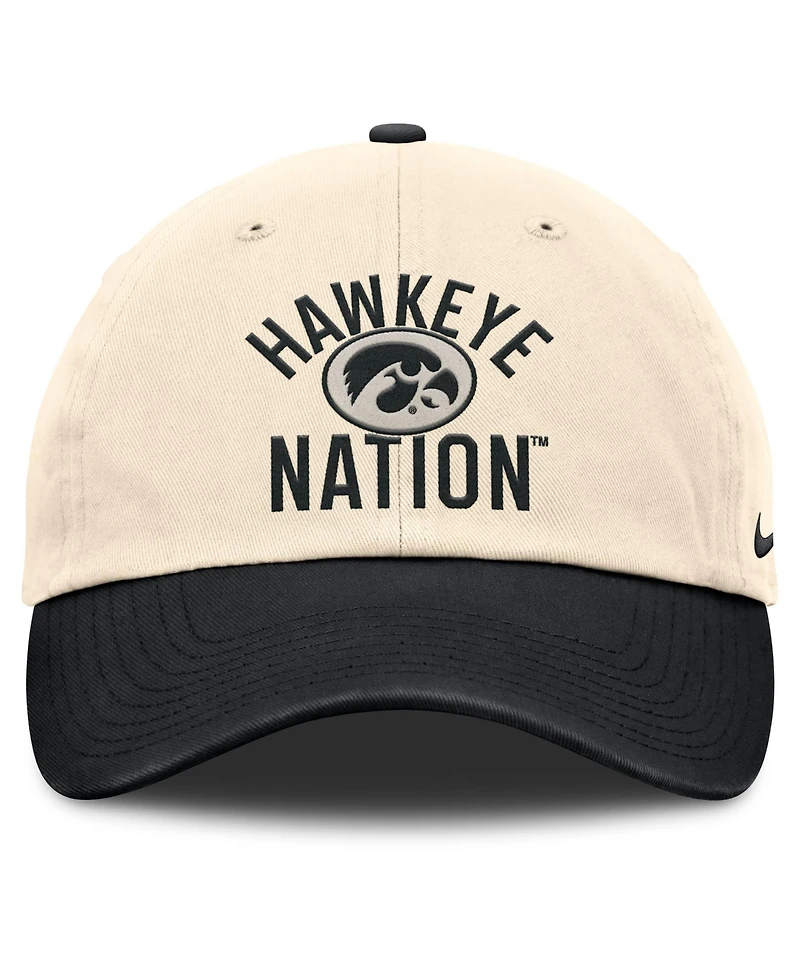 Men's and Women's Nike Natural Iowa Hawkeyes 2026 Primetime Natural 2-Tone Club Adjustable Hat