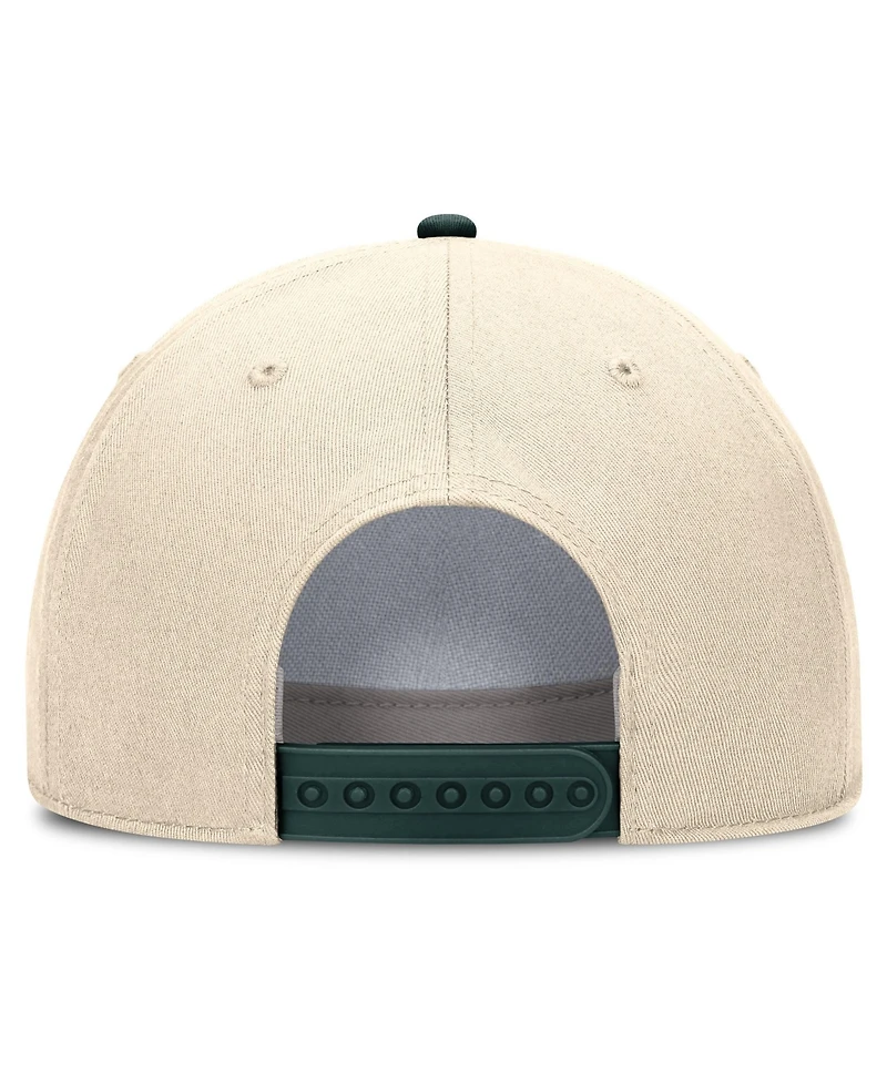 Men's and Women's Nike Natural Michigan State Spartans 2026 Primetime Natural 5-Panel Rope 2-Tone Rise Hat