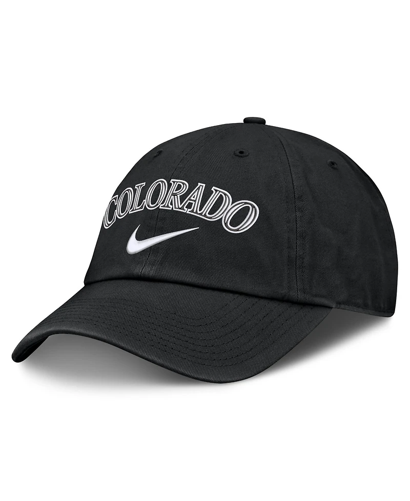 Men's Nike Black Colorado Rockies Primetime Club Adjustable Hat