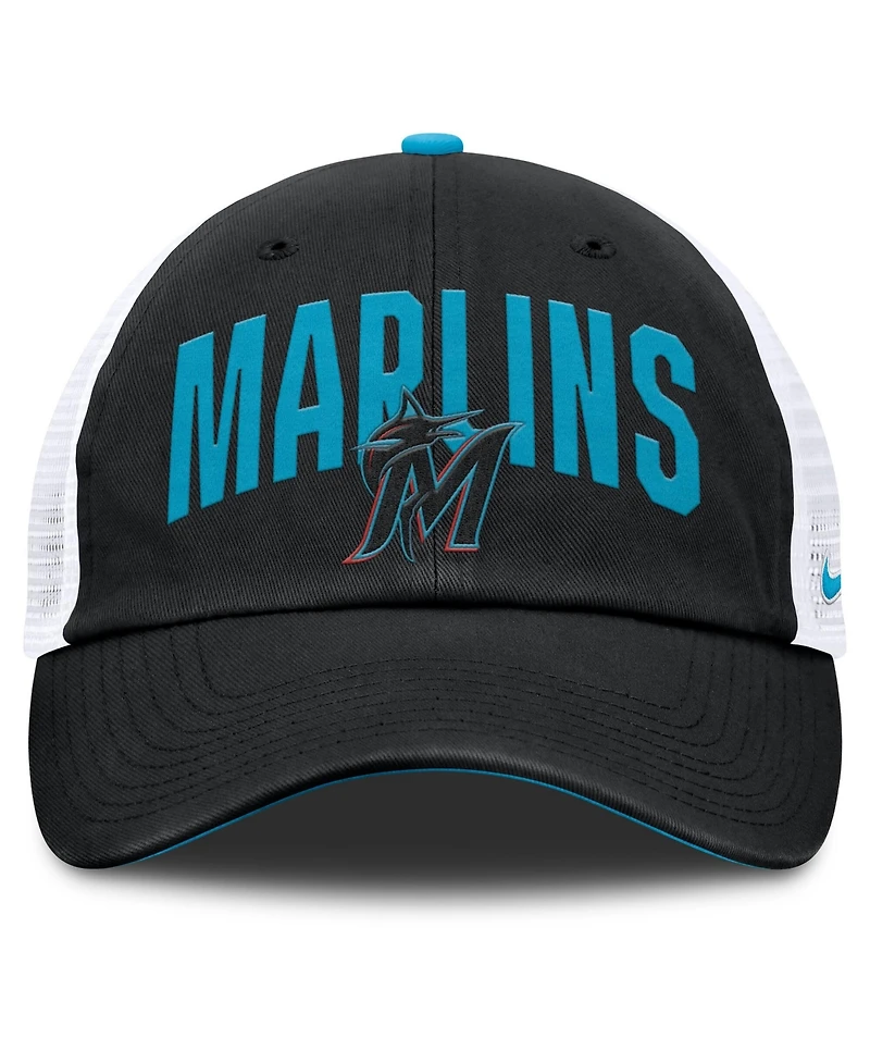 Men's Nike Black Miami Marlins Primetime Club Adjustable Trucker Hat