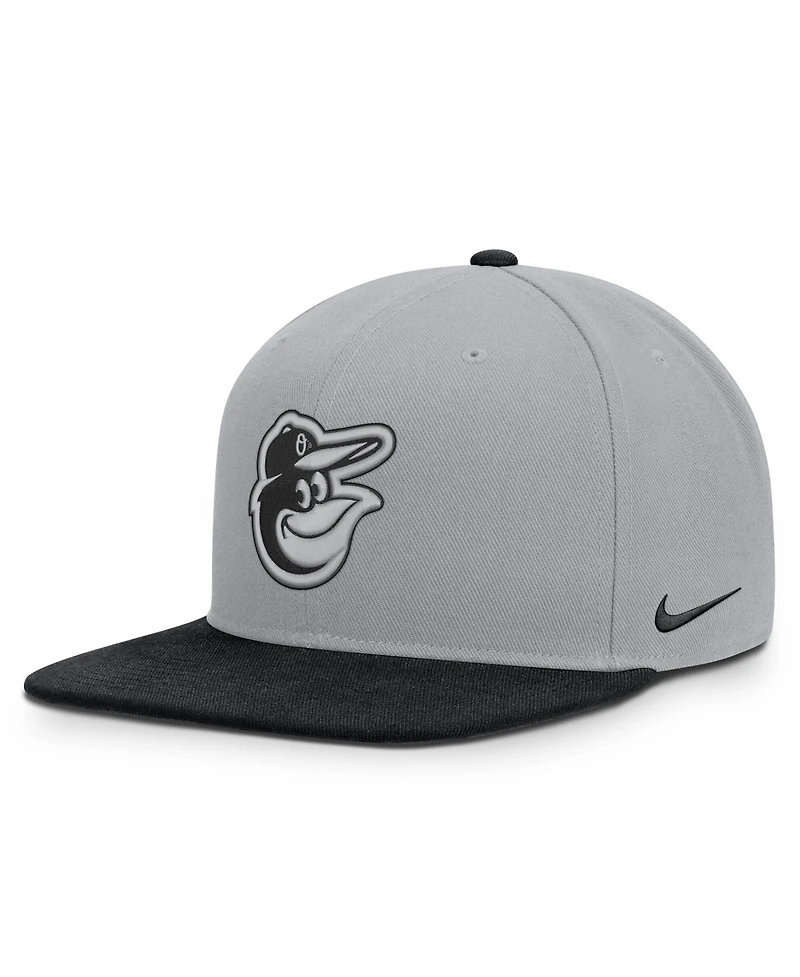 Men's Nike Gray/Black Baltimore Orioles Primetime Pro Dri-fit snapback Hat