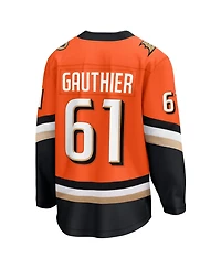 Fanatics Men's Cutter Gauthier Orange Anaheim Ducks Home Breakaway Jersey