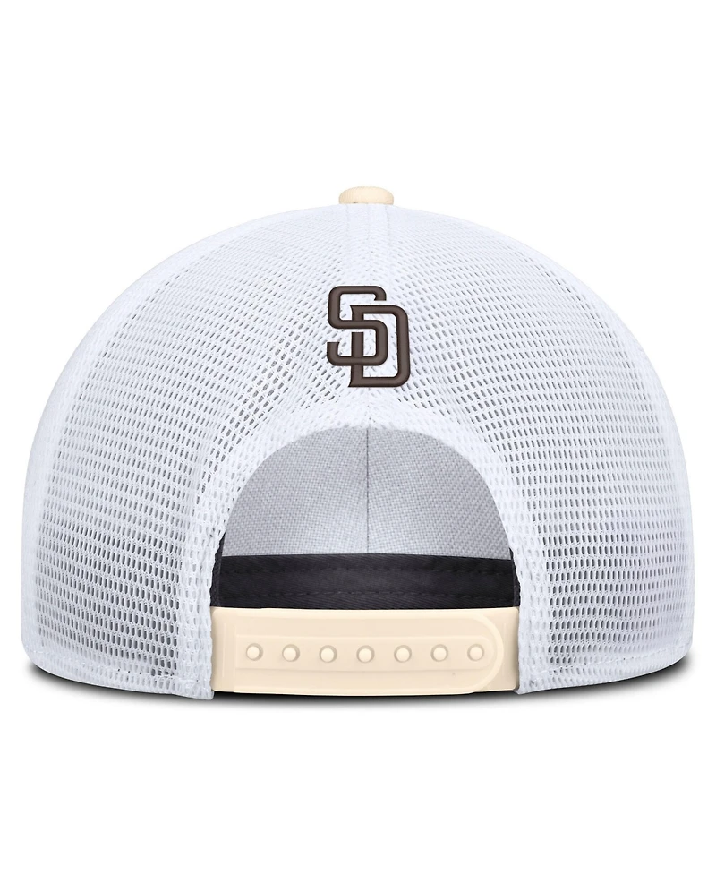 Men's Nike Natural/White San Diego Padres Rise Dri-fit Trucker Adjustable Hat