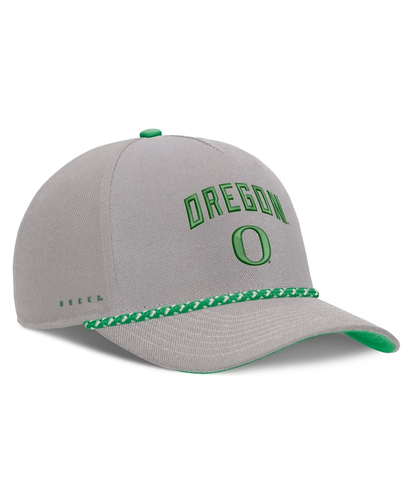 Men's and Women's Nike Gray Oregon Ducks Primetime Rise Rope Adjustable Hat