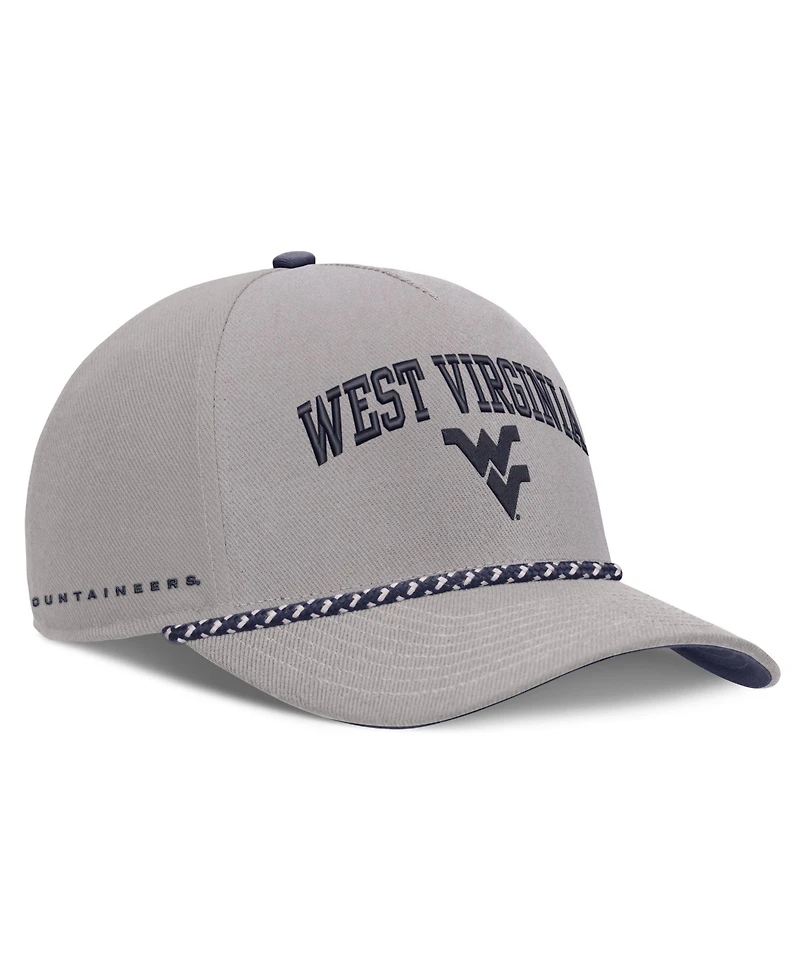 Nike Men's and Women's Gray West Virginia Mountaineers Primetime Rise Rope Adjustable Hat