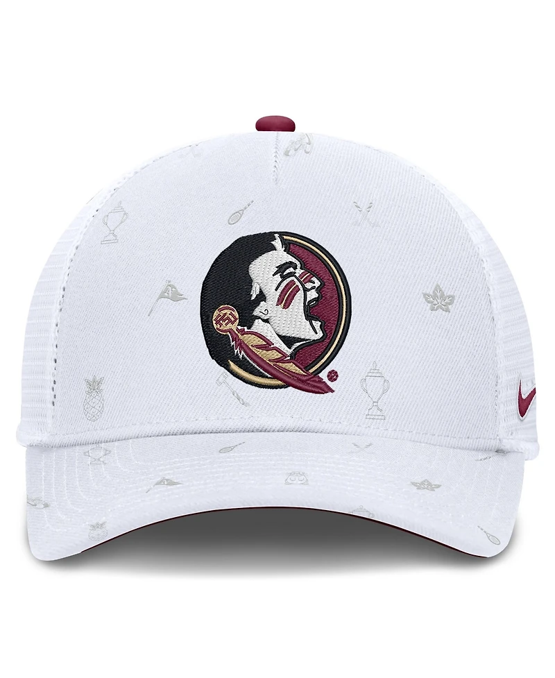 Men's and Women's Nike White Florida State Seminoles Country Club Golfin' Rise Trucker Adjustable Hat