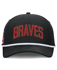 Men's Nike Black Atlanta Braves Cooperstown Collection Rise Adjustable Hat