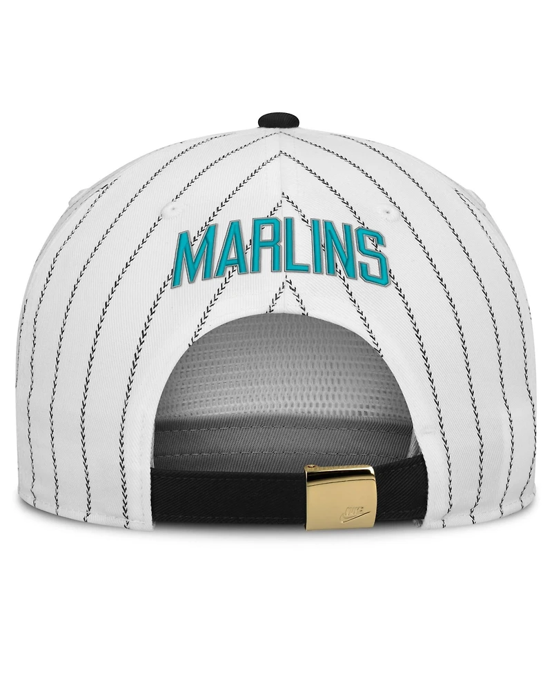 Men's Nike White/Black Florida Marlins Cooperstown Collection Pro Adjustable Hat