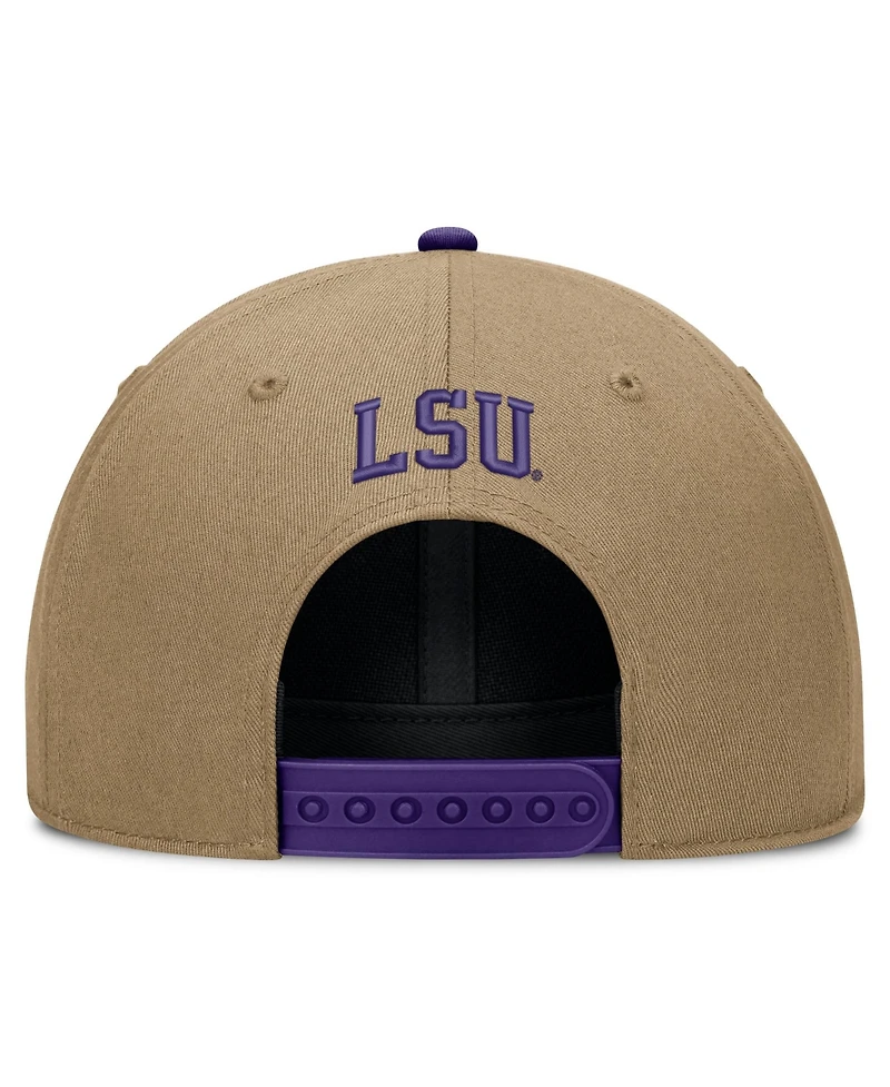 Men's and Women's Nike Beige/Purple Lsu Tigers Primetime Rise Dri-fit Adjustable Hat